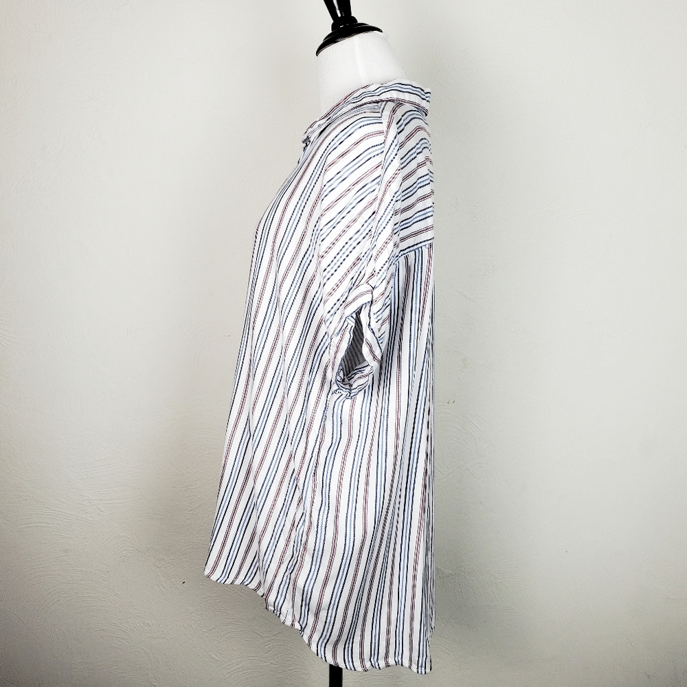 Beachlunchlounge Top Shirt Striped Boho Beach Summer Spring Coastal Neutral - Picture 7 of 10